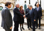 Die steirische Landesspitze und die drei Landtagspräsidenten begrüßen Bundespräsident Fischer © steiermark.at/Foto Frankl Die steirische Landesspitze und die drei Landtagspräsidenten begrüßen Bundespräsident Fischer