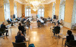 Der Sozial- und Pflegegipfel im Rittersaal des Landhauses in Graz. Der Sozial- und Pflegegipfel im Rittersaal des Landhauses in Graz.