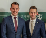 Landesrat Stefan Hermann und Klubobmann Lukas Schnitzer (v.l.).