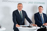 Pressekonferenz nach der LH-Konferenz auf Schloss Seggau: LH Mario Kunasek und Vizekanzler Andreas Babler