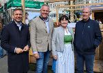 Bundesminister Wolfgang Hattmannsdorfer, Landeshauptmann  Mario Kunasek, Landeshauptmann-Stv. Manuela Khom und die Grazer Motorsportlegende Helmut Marko bei der Eröffnung des Steiermark-Frühlings 2026.