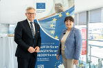 Landeshauptmann-Stv. Manuela Khom und EU-Kommissar Magnus Brunner