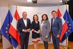 LH Mario Kunasek, LR Simone Schmiedtbauer, LR Claudia Holzer und BM Peter Hanke (v.l.).