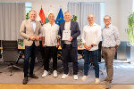 LH Mario Kunasek mit dem Managementteam: Nachwuchsleiter Sascha Sander, Präsident Gernot Mach, General Manager Michael Schrittwieser und Präsidiumsmitglied Andreas Gamsjäger (v.l.)