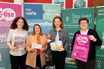 Ingrid Winter (Land Steiermark), Tamara Puff (Caritas), Landesräting Simone Schmiedtbauer und Petra Prattes (Caritas) gaben eine Vorschau auf den heurigen Re-Use-Herbst. (V.l.) © Land Steiermark; Verwendung bei Quellenangabe honorarfrei