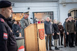 Flaggenparade in Bad Radkersburg: Militärkommandant Heinz Zöllner sprach heuer im Namen aller teilnehmenden Organisationen.