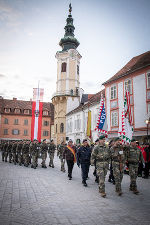 Flaggenparade in Bad Radkersburg am Nachmittag des 23. Oktober 2026