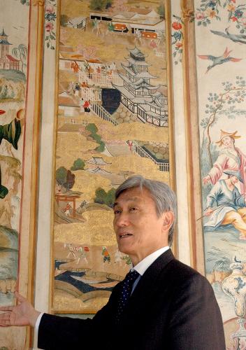 Anschließend war der Botschafter begeistert vom "Japanischen Kabinett" im Schloss Eggenberg. © Land Steiermark - "europe direct" 