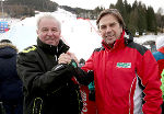 Tourismusreferent LH-Stv. Hermann Schützenhöfer und Sportreferent LH Franz Voves beim Abschluss der Doppel-Heim-WM am Kreischberg.