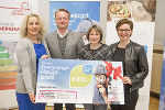 Klimaschutzkoordinatorin Andrea Gössinger-Wieser, Sponsor Christian Zöscher, Hauptpreisträgerin Barbara Klug und LAbg. Alexia Getzinger beim Abschluss der Energiejagd (v.l.)