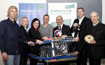 Gerhard Widmann, Dietmar Peißl, Stefan Herker, Christoph Sumann, Elisabeth Meixner, Christian Purrer und Gernot Schwab bei der Bewegungsland Steiermark Pressekonferenz im Medienzentrum Steiermark (v.r.)