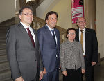 Rektor Wilfried Eichlseder, LH Franz Voves, Vize-Rektorin Martha Mühlburger und Robert Galler von der Montanuniversität (v.l.) 