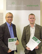Josef Holzer und Martin Mayer, Leiter der Landesstatistik, präsentierten heute die aktuellen Bevölkerungsdaten im Medienzentrum Steiermark, v.r.