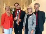 LAbg. Renate Bauer, Gastredner André Stern, Bereichsleiterin Ingeborg Schmuck, Abteilungsleiter Albert Eigner bei der Eröffnung der heurigen Fachtagung