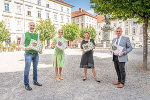 Christian Gejer, Safty & Health Manager der Brau Union Österreich AG; Bianca Heppner vom Gesundheitsfonds Steiermark; Gesundheitslandesrätin Juliane Bogner-Strauß; Erich Riegler, Landesobmann Steirischer Blasmusikverband; stellten die Toolkits vor.