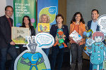 10 Jahre Klimaschutzbildung im Februar 2020. Foto (von links): Michael Krobath (Umwelt-Bildungs-Zentrum Steiermark), Daniela Köck (beteiligung.st), Andrea Gössinger-Wieser (Klimaschutzkoordinatorin Steiermark), LRin Ursula Lackner, Karin Dullnig (Ecoversum), Friedrich Hofer (Klimabündnis Steiermark)