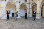 Alexander Kada, NAbg. Christoph Stark, LR Ursula Lackner und LR Christopher Drexler (v.l.) präsentierten den Film, der die Arbeit der 15 steirischen LEADER Regionen thematisiert und im mobilen Ausstellungspavillon im Rahmen der STEIERMARK SCHAU gezeigt wird.