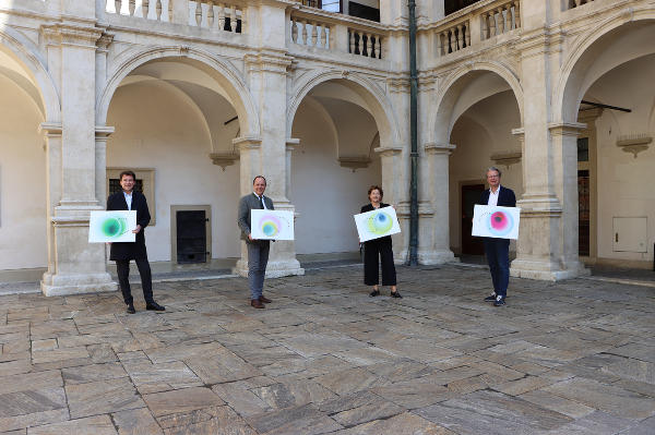 Kada, Stark, Lackner und Drexler (v.l.) freuen sich über die aktive Beteiligung der LEADER-Regionen an der STEIERMARK SCHAU. © Fotos: Land Steiermark; bei Quellenangabe honorarfrei