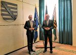 LR Drexler und Staatsminister Schmidt im Staatsministerium für Regionalentwicklung in Dresden. LR Drexler und Staatsminister Schmidt im Staatsministerium für Regionalentwicklung in Dresden.