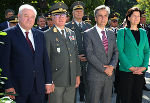 LH Hermann Schützenhöfer, Militärkommandant Heinz Zöllner, Bgm. Siegfried Nagl und KO Barbara Riener (v.l.) beim "Tag der Führungskräfte".