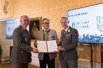 Militärkommandant Heinz Zöllner, Fachabteilungsleiter Harald Eitner und Generalstab-Chef Rudolf Striedinger (v.l.). © Lechner/ BMLV