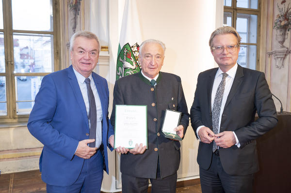 LH-Stv. Anton Lang, Wilhelm Auth, LH Christopher Drexler (v.l.). © Fischer/ Land Steiermark