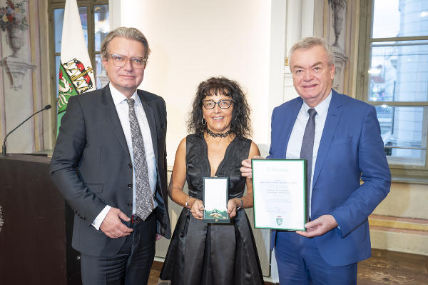 LH Christopher Drexler, Andrea Egger-Dörres, LH-Stv. Anton Lang (v.l.) © Fischer/ Land Steiermark