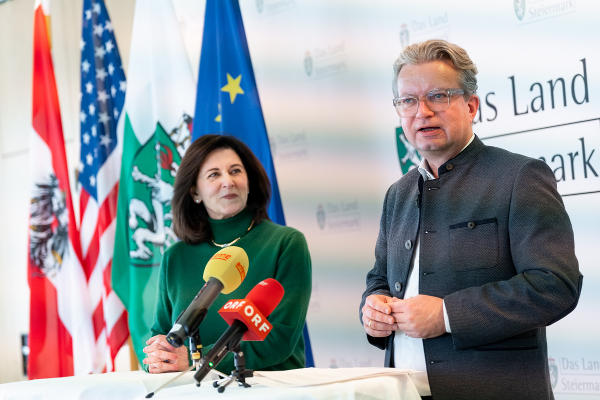Botschafterin Victoria Reggie Kennedy und LH Christopher Drexler © Land Steiermark/ Binder