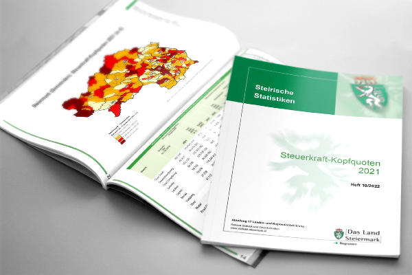 Die aktuelle Ausgabe der "Steirischen Statistiken" beschäftigt sich mit den Steuerkraft-Kopfquoten der Gemeinden. © Land Steiermark; Verwendung bei Quellenangabe honorarfrei