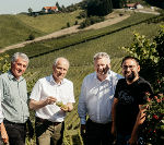 Weinbaudirektor Werner Luttenberger, Landesrat Hans Seitinger, Österreich Wein-Geschäftsführer Chris Yorke und Weinbaupräsident Stefan Potzinger (v.l.) © Lebensressort/Lorber Weinbaudirektor Werner Luttenberger, Landesrat Hans Seitinger, Österreich Wein-Geschäftsführer Chris Yorke und Weinbaupräsident Stefan Potzinger (v.l.)