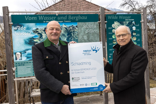 Schladmings Bürgermeister Hermann Trinker und Landesrat Hans Seitinger © Martin Huber; Verwendung bei Quellenangabe honorarfrei