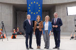 LH Christopher Drexler, BM Leonore Gewessler, BM Karoline Edtstadler, EU-Kommissar Johannes Hahn (v.r.)