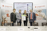 Gesundheitsfonds-Geschäftsführer Bernd Leinich, SPÖ Klubobmann Hannes Schwarz, Gesundheitslandesrätin Juliane Bogner-Strauß und eHealth-Koordinator Karl P. Pfeiffer (v.l.) © Gesundheitsfonds/Hutter; bei Quellenangabe honorarfrei