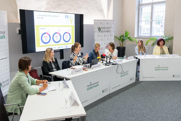 Pressekonferenz zur neuen Studie zum Anteil von Frauen in Führungspositionen in der Steiermark im Medienzentrum Steiermark. © Foto: Land Steiermark/Robert Binder; Verwendung bei Quellenangabe honorarfrei