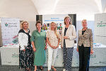 Pressekonferenz zum regionalen Gleichstellungsmanagement: Alexandra Nagl, LR Ursula Lackner, LR Juliane Bogner-Strauß, LR Barbara Eibinger-Miedl und Daniela Adler (v.l.) im Medienzentrum Steiermark.