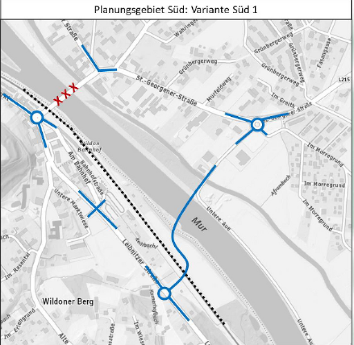 Plan für die Verkehrslösung im Süden von Wildon © Land Steiermark; Verwendung bei Quellenangabe honorarfrei