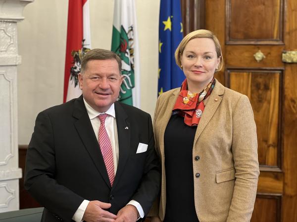 Landesrat Werner Amon empfing Lettlands Botschafterin Guna Japiņa im Landhaus. © Land Steiermark; Verwendung bei Quellenangabe honorarfrei