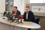 Landesrat Werner Amon (l.) und Klubobmann Hannes Schwarz (r.) beim Pressegespräch im Steirischen Presseclub.