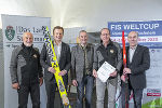 Laden zum Weltcup der Nordischen Kombination in der Ramsau: OK-Pressechef Heinz Prugger, LR Karlheinz Kornhäusl, OK-Chef Alois Stadlober, Bgm. Ernst Fischbacher und Skiverbands-Vizepräsident Karl Fischbacher (v.l.) © Land Steiermark/Robert Binder; Verwendung bei Quellenangabe honorarfrei Laden zum Weltcup der Nordischen Kombination in der Ramsau: OK-Pressechef Heinz Prugger, LR Karlheinz Kornhäusl, OK-Chef Alois Stadlober, Bgm. Ernst Fischbacher und Skiverbands-Vizepräsident Karl Fischbacher (v.l.)