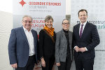 Gesundheitslandesrat Karlheinz Kornhäusl, Isabel Böge, Susanna Krainz, Vinzenz Harrer (v.r.) präsentierten ein Paket zur Versorgung für die psychische Gesundheit der Steirerinnen und Steirer.