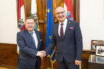 Landesrat Werner Amon empfing den kroatischen Außenminister Gordan Grlić Radman zu einem Arbeitstreffen in Graz. © Land Steiermark/Foto Fischer; bei Quellenangabe honorarfrei