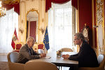 Bundespräsident Alexander Van der Bellen und Landeshauptmann Christopher Drexler bei ihrem Gespräch in der Hofburg. © HBF/Lechner; Verwendung bei Quellenangabe honorarfrei Bundespräsident Alexander Van der Bellen und Landeshauptmann Christopher Drexler bei ihrem Gespräch in der Hofburg.