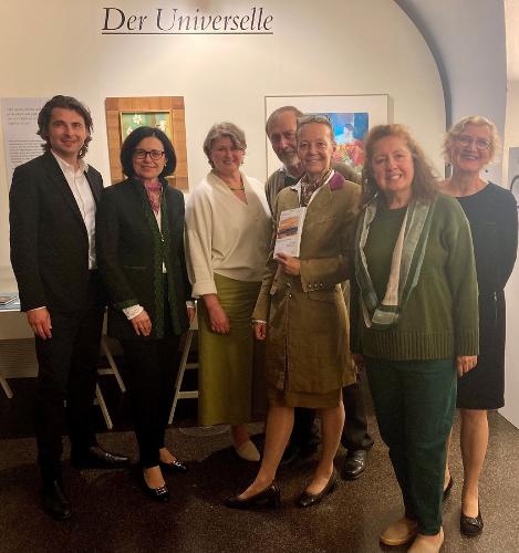 A9-Leiter Patrick Schnabl, LAbg. Sandra Holasek,  Bibliotheksleiterin Katharina Kocher-Lichem, Ernst Lasnik, Monika Primas, Margit Stadlober und Christine Wiesenhofer bei der Ausstellungseröffnung (v.l.) © Steiermärkische Landesbibliothek; bei Quellenangabe honorarfrei