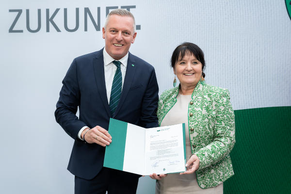 LH Mario Kunasek und LH-Stv. Manuela Khom. © Land Steiermark/Binder; bei Quellenangabe honorarfrei
