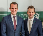 Bildungslandesrat Stefan Hermann und ÖVP-Klubobmann Lukas Schnitzer (v.l.) © FLTK; bei Quellenangabe honorarfrei Bildungslandesrat Stefan Hermann und ÖVP-Klubobmann Lukas Schnitzer (v.l.)