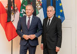 LH Mario Kunasek empfing Bundespräsident Alexander Van der Bellen am 11. Juni 2025 in der Grazer Burg. © Land Steiermark/Robert Binder; Verwendung bei Quellenangabe honorarfrei
