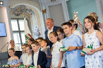Würdigungsfeier in der Aula der Alten Universität: LH Mario Kunasek mit Ausgezeichneten beim „Känguru der Mathematik“ © Land Steiermark/Robert Frankl; Verwendung bei Quellenangabe honorarfrei